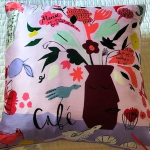Kate Spade Colorful New York Cafe Scene Dot Dash Silk Blend 20x20 Pillow